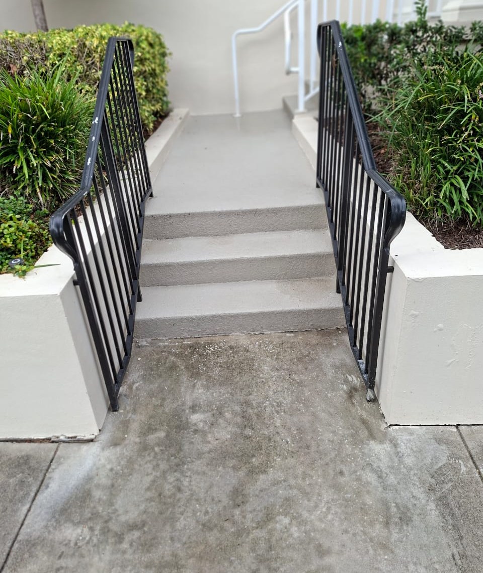 Black metal railing